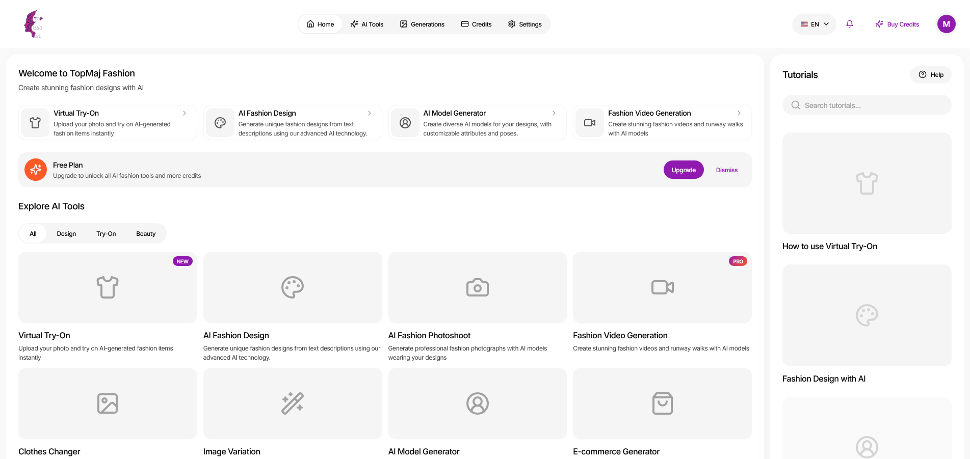 TopMaj Fashion AI Dashboard